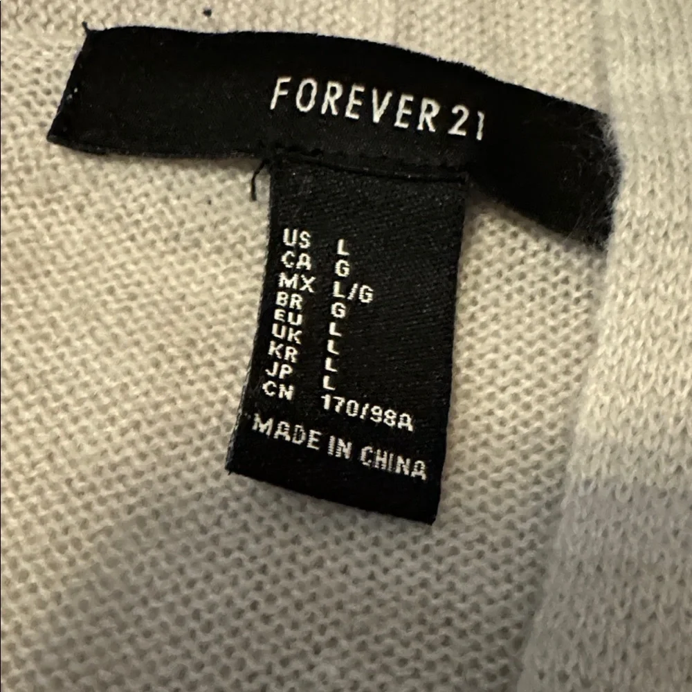 Forever 21 Gray Open Front Cardigan Size Large